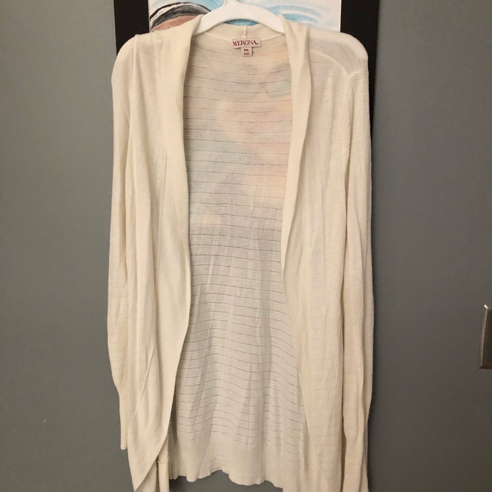 White cardigan